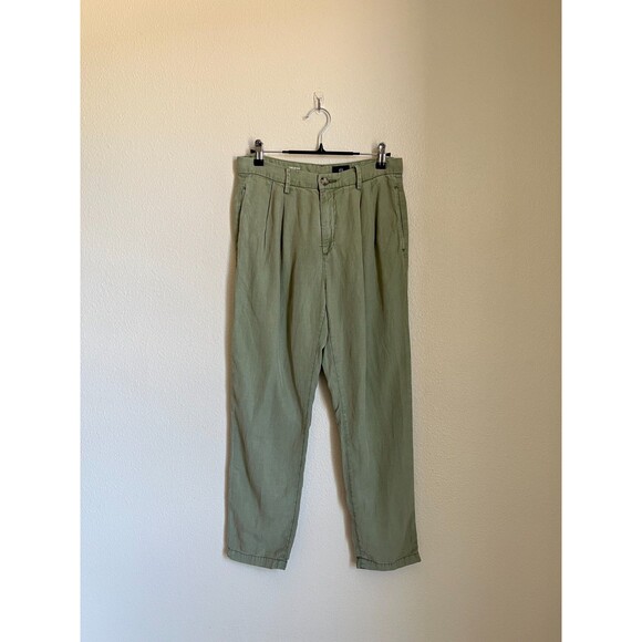 AG Adriano Goldschmied The Evan Relaxed Pleated Trouser in Olive Green Size 27 - Picture 1 of 6